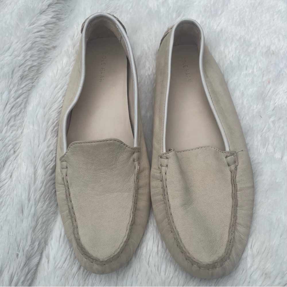 Cole Haan Off White/Ivory Grand OS Driving Loafers Moccasins women’s size 9.5